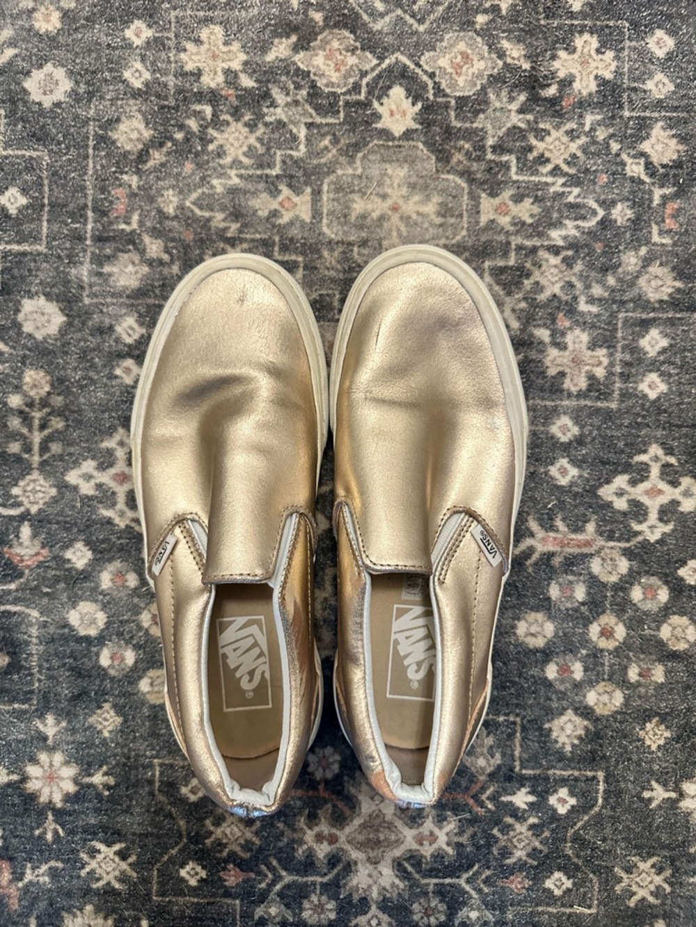 Vans Women’s Metallic Gold Slip-On Sneakers